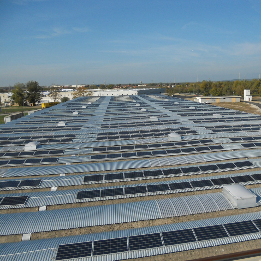 impianto fotovoltaico tetto magazzino friuli